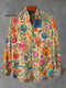 Men's Indian Folk Floral Print Art Casual 100% Cotton Shirt