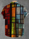 Vintage Multicolor Art Print Casual Jacquard Shirt