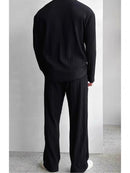 Men's Casual Long-sleeved Shirt and Trousers Suit