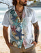 Ocean Starfish Shells Decorative Pattern Casual 100% Cotton Shirt