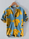 Cute Yellow Puppy Dog Art Vintage Print Casual Cotton And Linen Polo