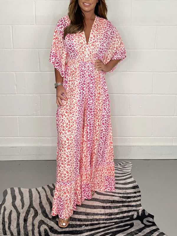 🔥49% OFF💃2024 NEW STYLE V-neck Leopard print Dress 💝