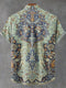 India Style Pattern Vintage Ethnic Print Casual 100% Cotton Shirt