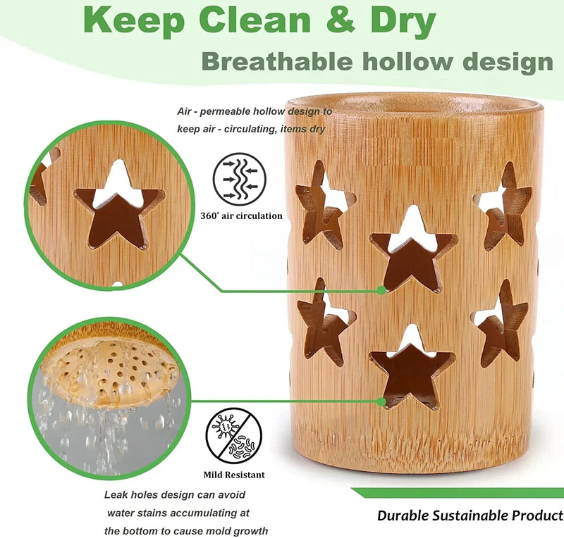 Bamboo Brush Holder