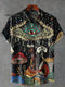 Vintage Psychedelic Eyes Mushroom Art Print Casual 100% Cotton Shirt