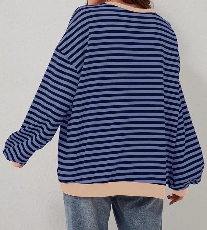 🎁Hot Sale🔥Women's Stripes Color Block Sweatshirts