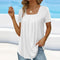 🔥Hot Sale - 49% OFF🔥Square Neck Solid Color Short Sleeve T-Shirt - Chic & Elegant Style✈️Free Shipping